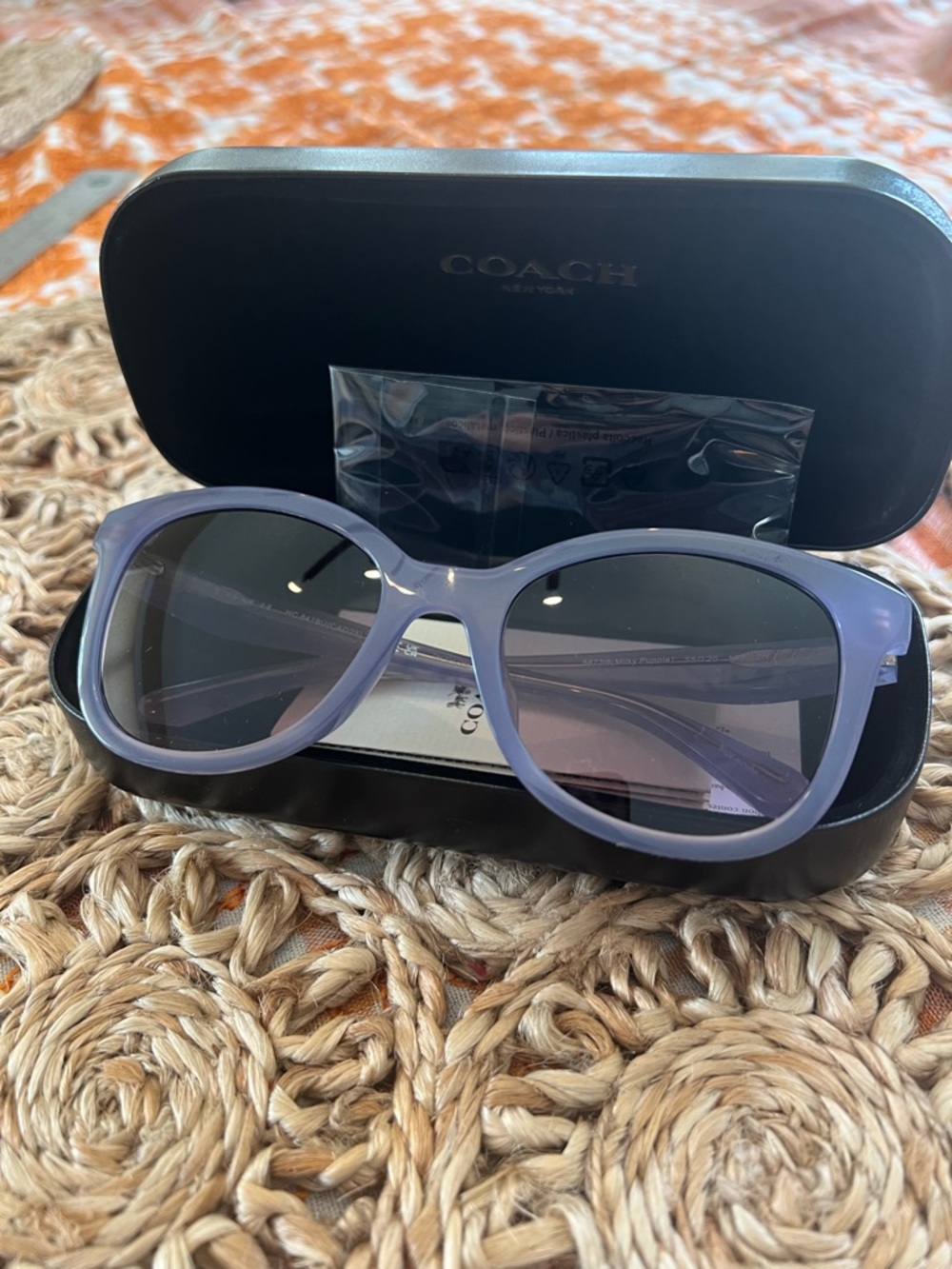 COACH Lavender Frame Sunglasses with Dark Lenses